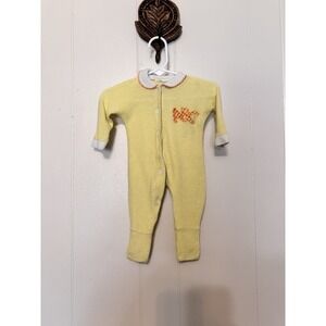 Vintage Soft Terry Cloth Baby‎ Sleeper Size 0-3m Yellow ABC
